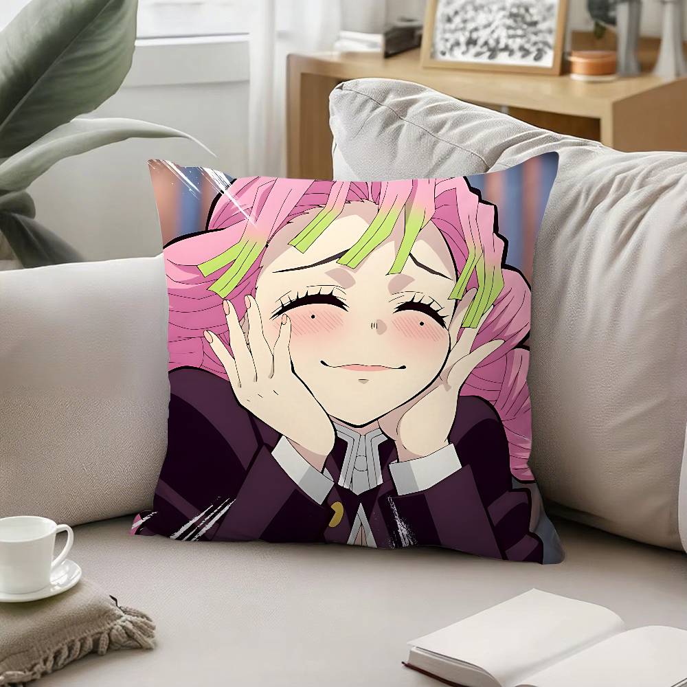 Niedlicher K-Kanroji Mitsuri Kissenbezug Kissenbezug Weich Niedlich Wurfkissenbezug Für Auto Sofa Kissenbezug Polyester Mit Reißverschluss