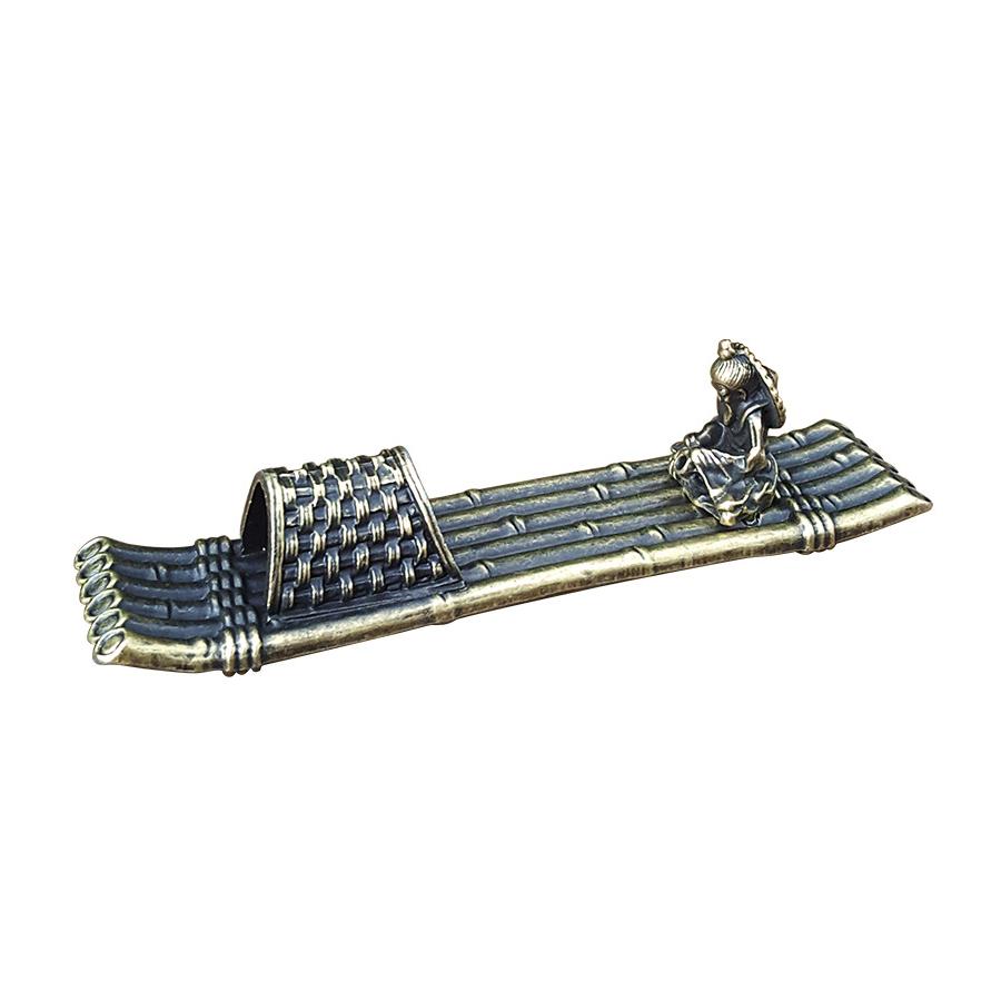 Alloy Bamboo Stick Holder, Jiang Taigong Fishing Incense Burner, Indoor Aromatherapy Stove Incense Holder Decoration