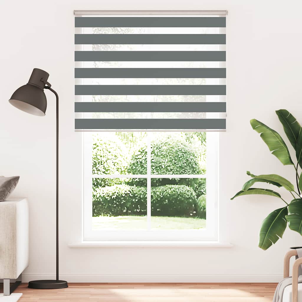 Zebra Roller Blind, Dark Grey, Fabric Width 135.9Cm, Polyester
