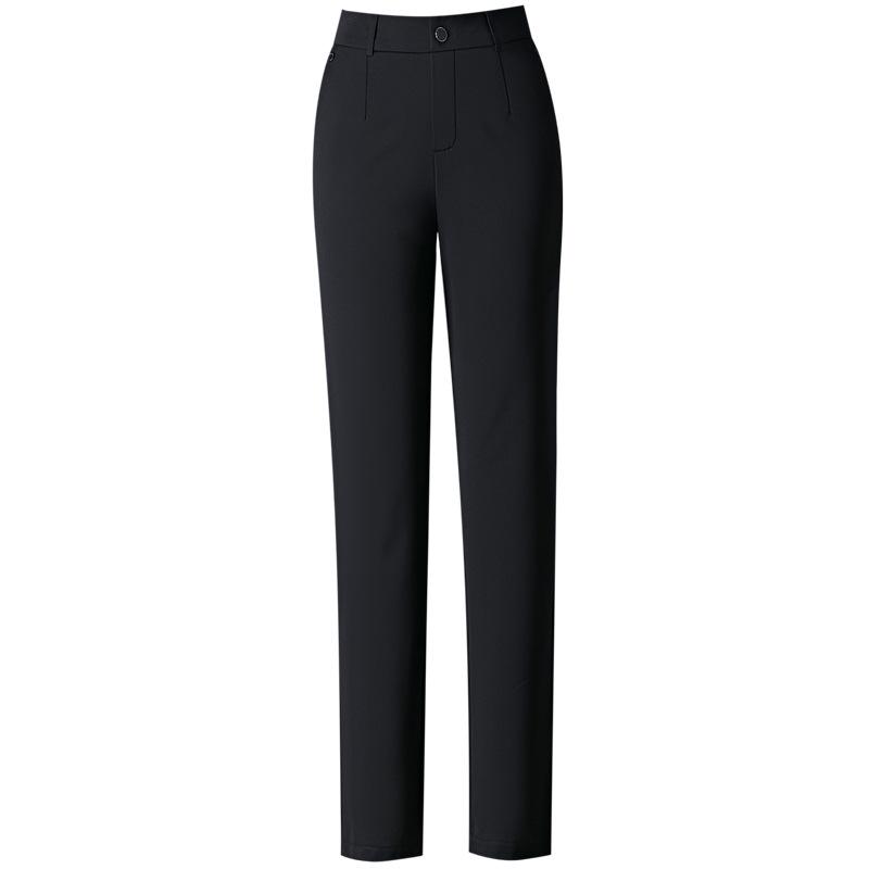 Dámské jarní 2025 high-endové slim fit kalhoty s vysokým pasem, elastickým pasem a zipem, pro volný čas