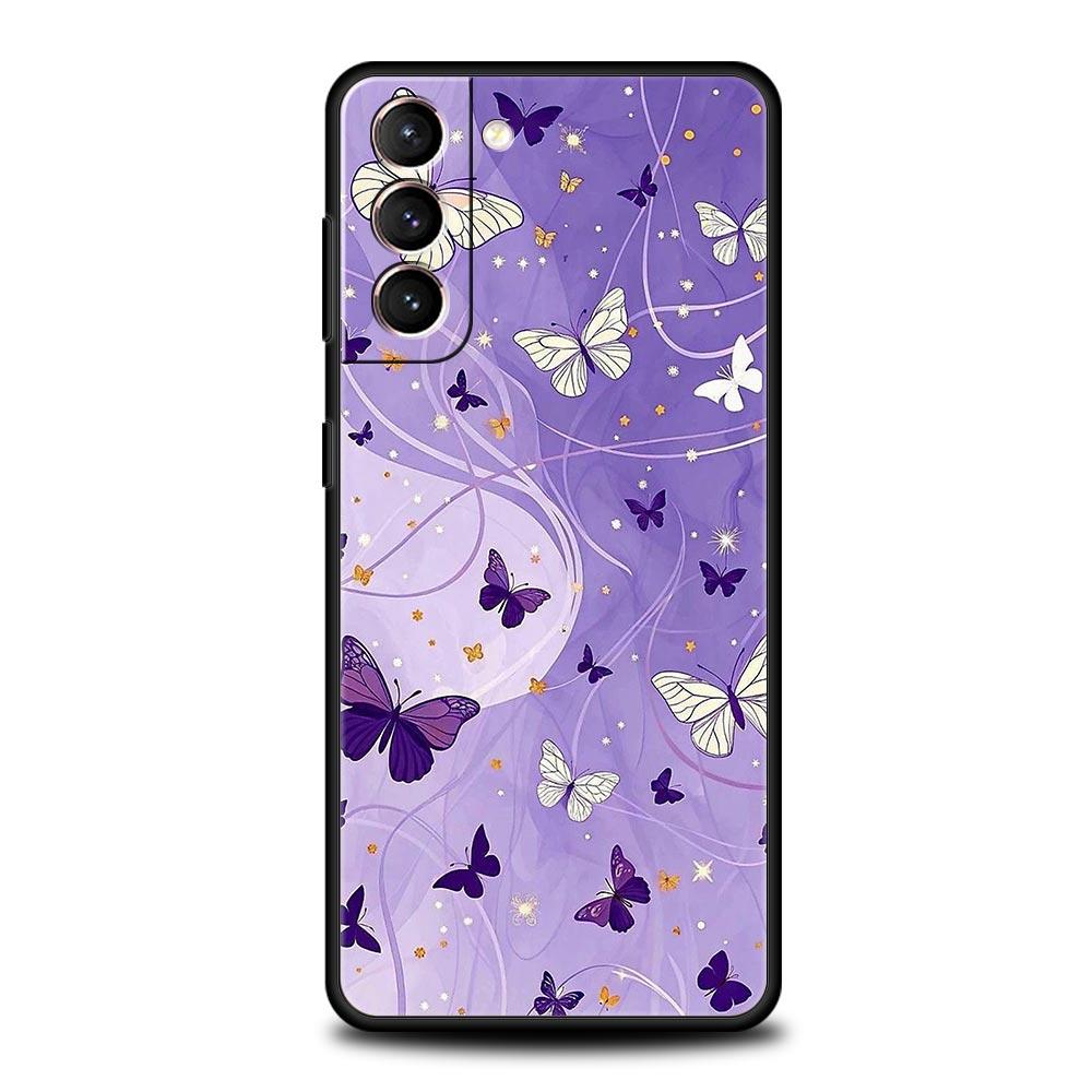 Stylish Flower Patterned Design Soft Phone Case For Samsung Galaxy S25 Edge S24 Plus S23 FE S22 S21 S20 Ultra 5G S10 Cover