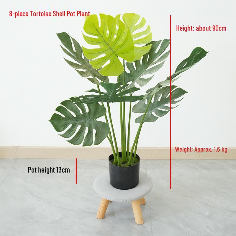 Nordic Style Artificial Monstera and Lily Tree Plant Arrangement for Living Room Decor