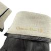 Dior All Leather Logo Embossing Leather Gloves Black Leather Women Used