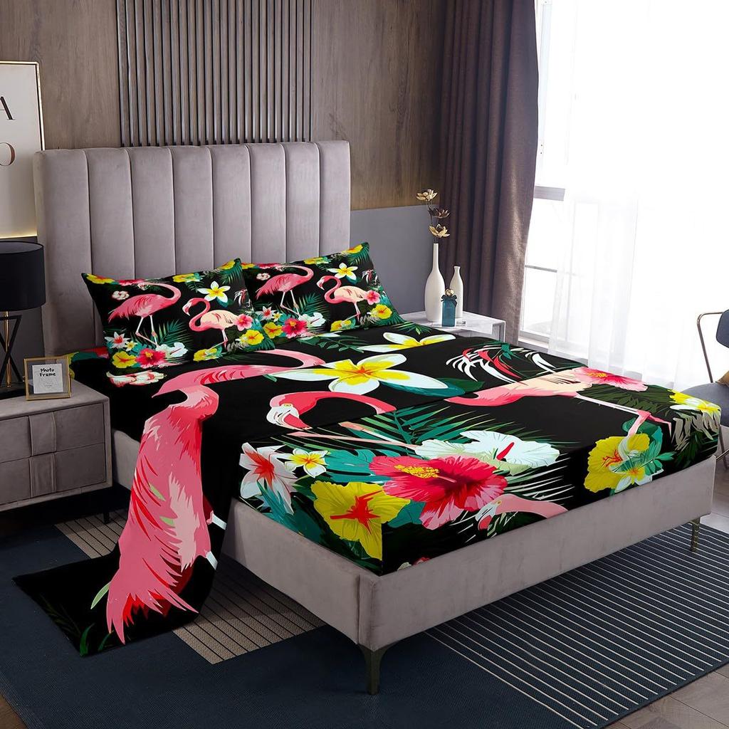 Ocean Submarine Creature Pattern Mattress Four-Piece Bedding Set Bedroom Dormitory Bedding Decoration