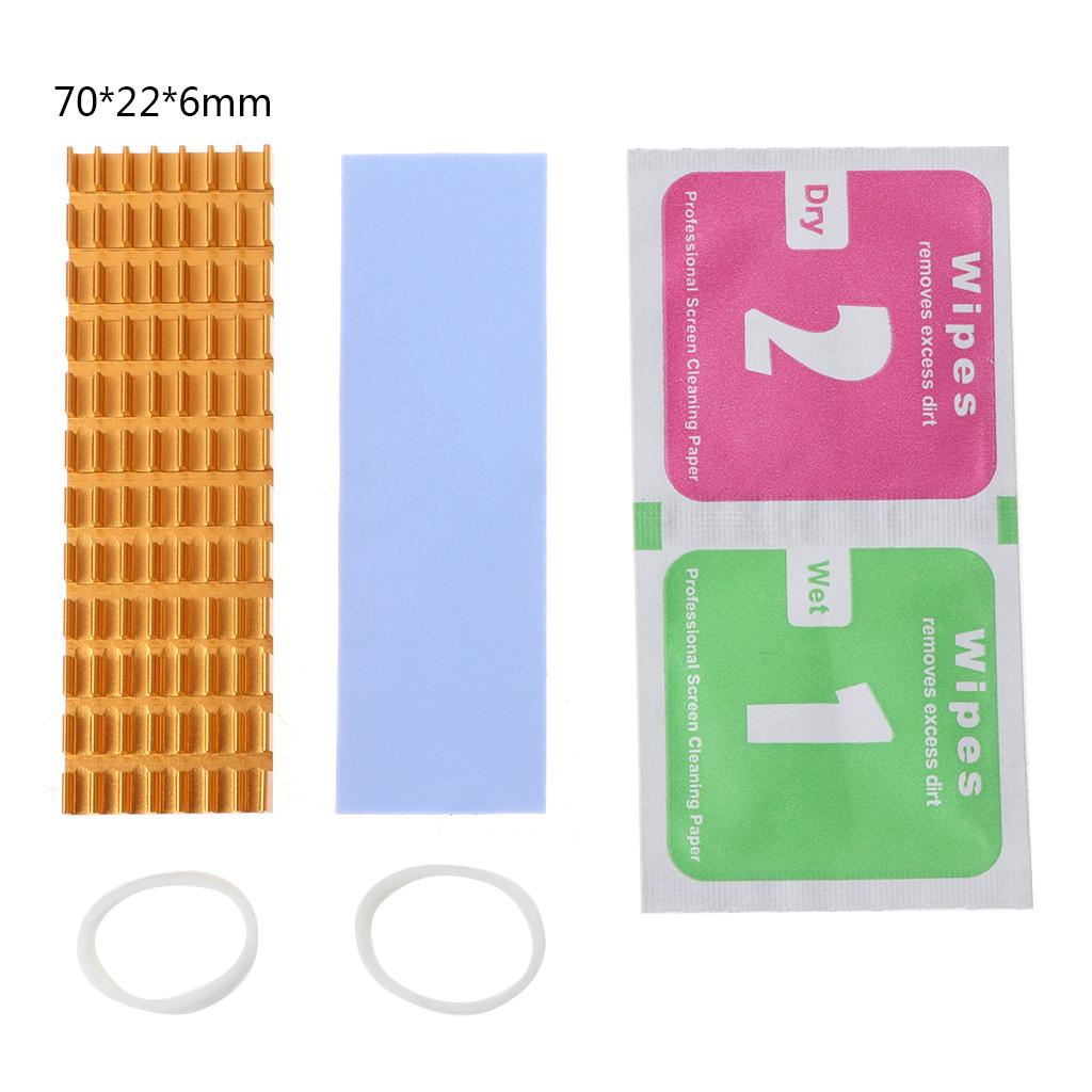 Aluminum Cooling Heat Sink Thermal Pads Heat Dissipation Radiator Thickness 6mm for M.2 Sata PCI-E NVME M2 SSD Heatsink