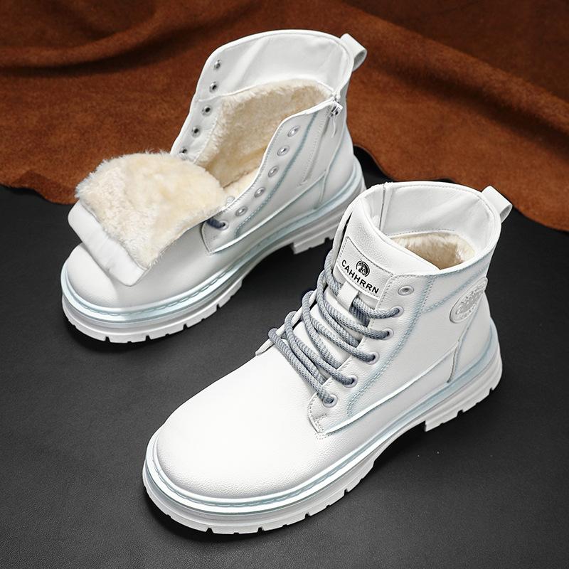 Winter men's high-top thick-soled men's boots, piled and thickened thermal cotton shoes, live outdoor mountaineering tooling Martin boots