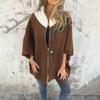 Herfst Winter Damesjas Losse Opstaande Kraag Colorblock Ritssluiting Driekwart Trompetmouwen Middellang Casual Dagelijks Gebruik Jas