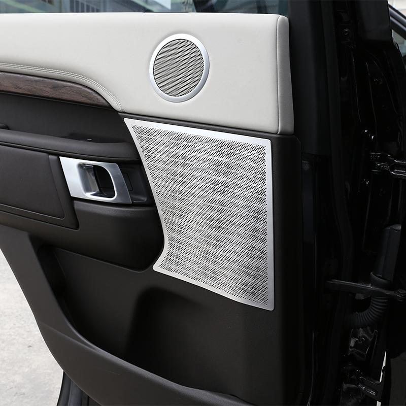 For Land Rover Discovery 5 LR5 L462 2017-2023 Aluminum Alloy Silver Car Door Speaker Frame Cover Trim Sticker Car Accessories