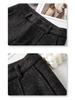Unisex High-Waisted Gray Wool Sweatpants for Kids, Winter 2025: Thick Wide-Leg Petite Fit