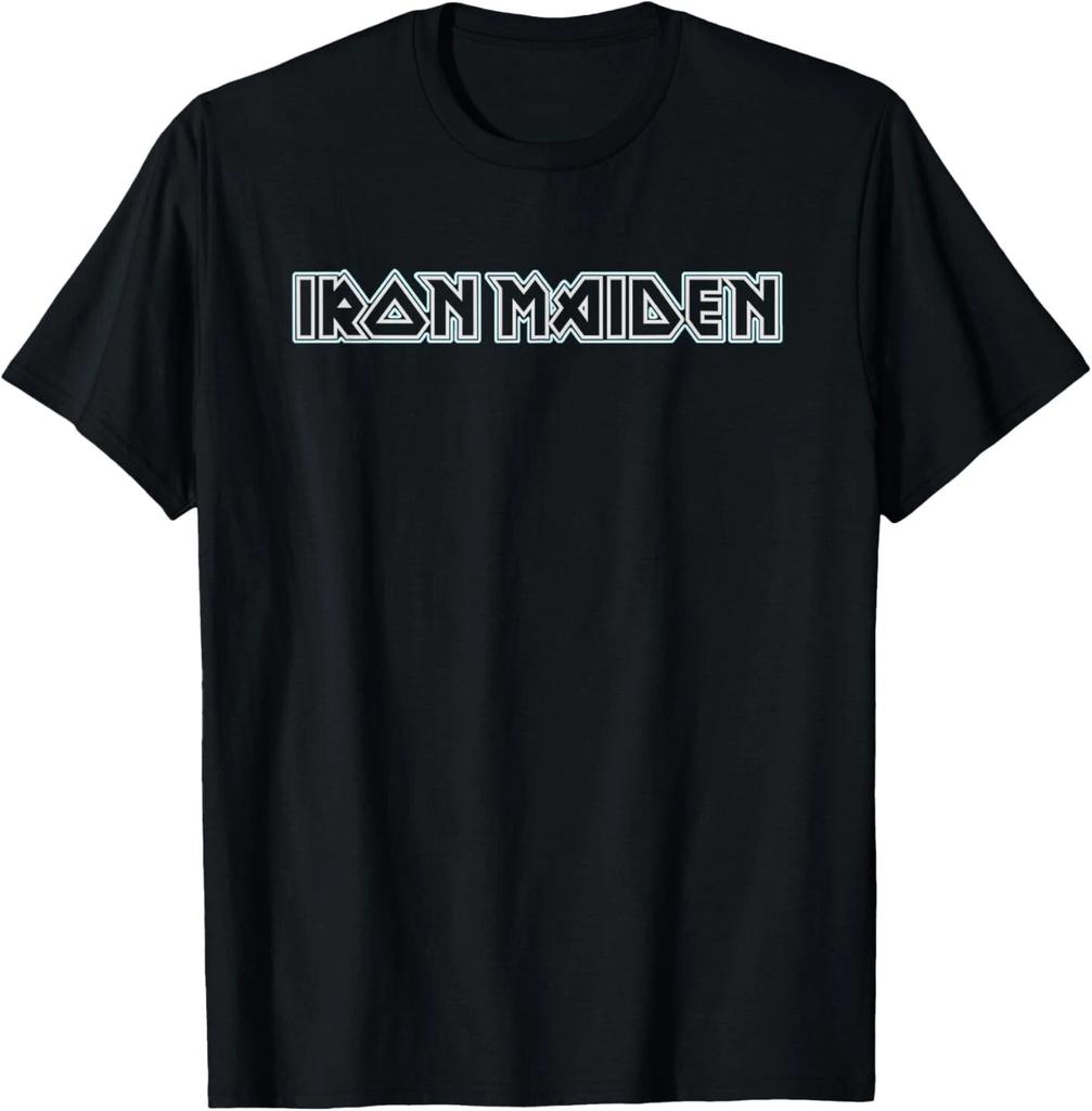 Iron Maiden - Blaues Logo T-Shirt Tops T-Shirt Herren Damen 100% Baumwolle Unisex