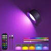 Magnetic LED Wall Lamp Remote Control USB 3 lights RGB Wireless Spotlight for Room Decoration Bedside Living Room Night Lamp