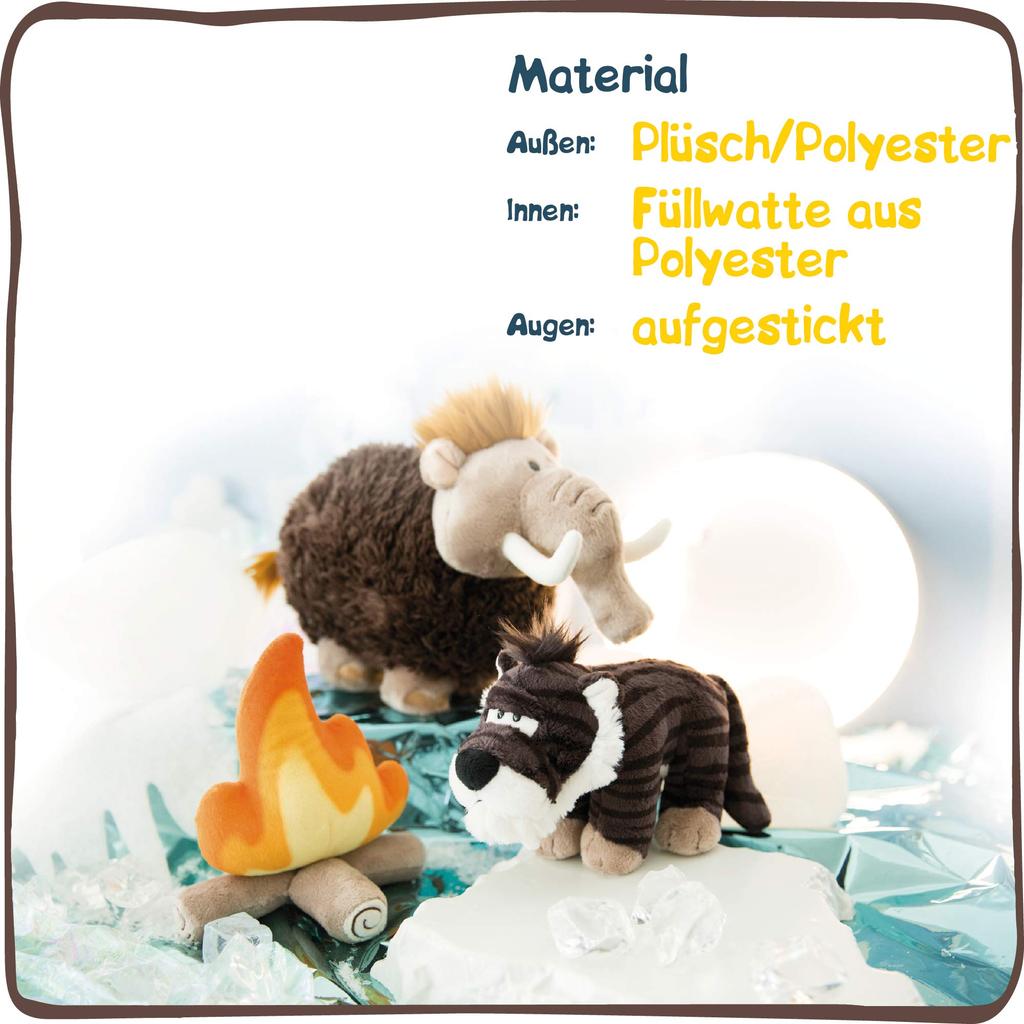 NICI Rodriguez Saber-Toothed Tiger Key Ring, 10cm, German, Plush Toy Gift, Bean Bag Key Ring, Saber-Toothed Tiger, 3045311