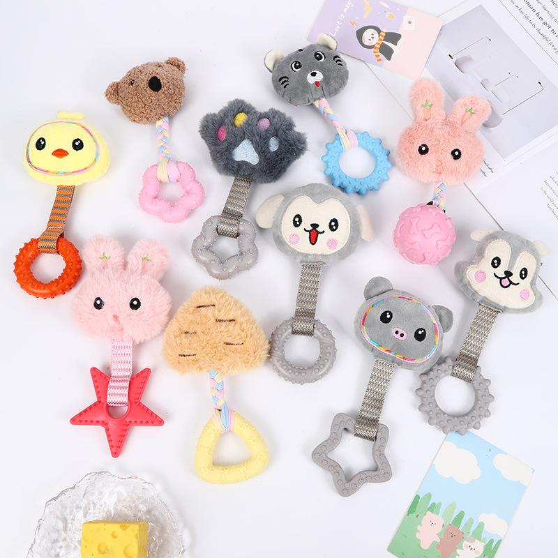 Dog Toys, Rubber Plush Toys, Chewable Teething Toys, Dog Biting and Boring Interactive Toys, Pet Supplies