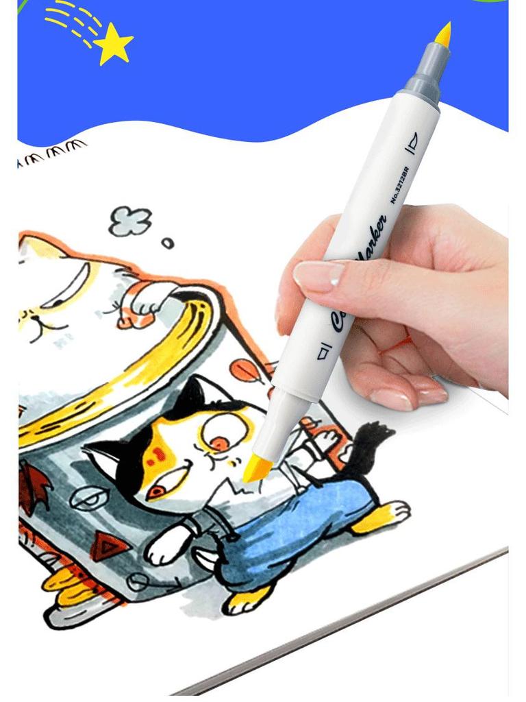 STA Soft-Tip Oil-Based Dual Alcohol Markers, Fade-Resistant, Quick-Drying, Stackable, 168 Colors.