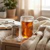 MUG INFUSIBLE FOR WINTER TEA AND HERBS THERMAL GLASS 500ml LID