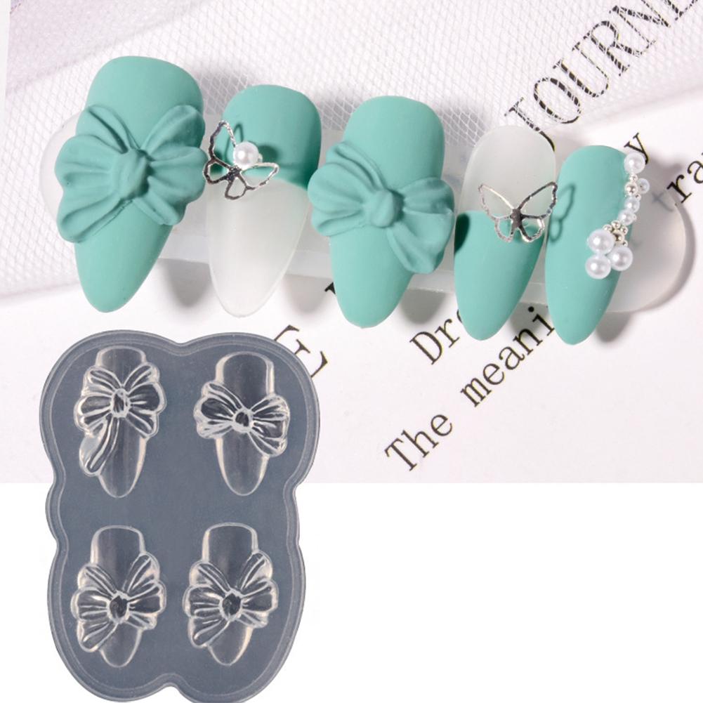 Bowknot Nail Carving Decor Heart Fingernail Love Ornament Stamping  Stencil