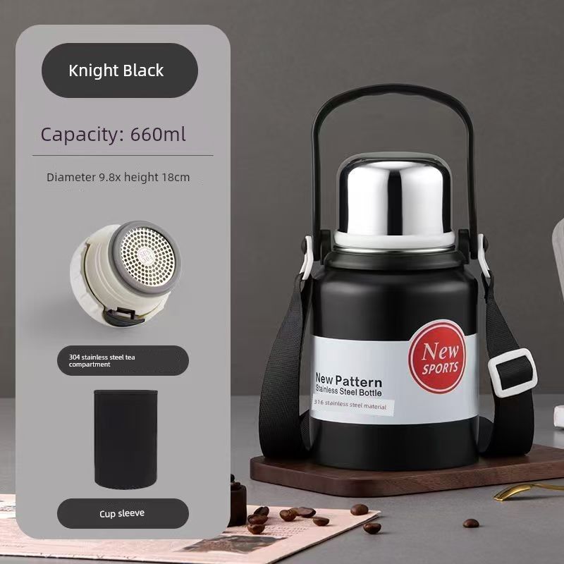 Stainless Steel 316 Large Capacity Vacuum Cup for Male and Female Students Good-looking Tea Cup Portable Car Outdoor Kettle