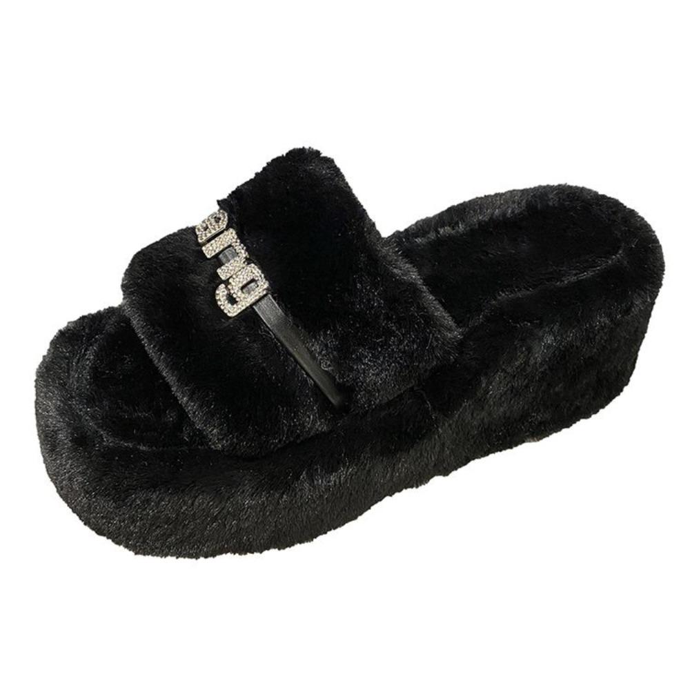 

Модные домашние меховые шлепанцы с мехом, плюшевые тапочки, пушистые шлепанцы, роскошные туфли на платформе, женская модная обувь 2024 года от Zapato De Mujer 39