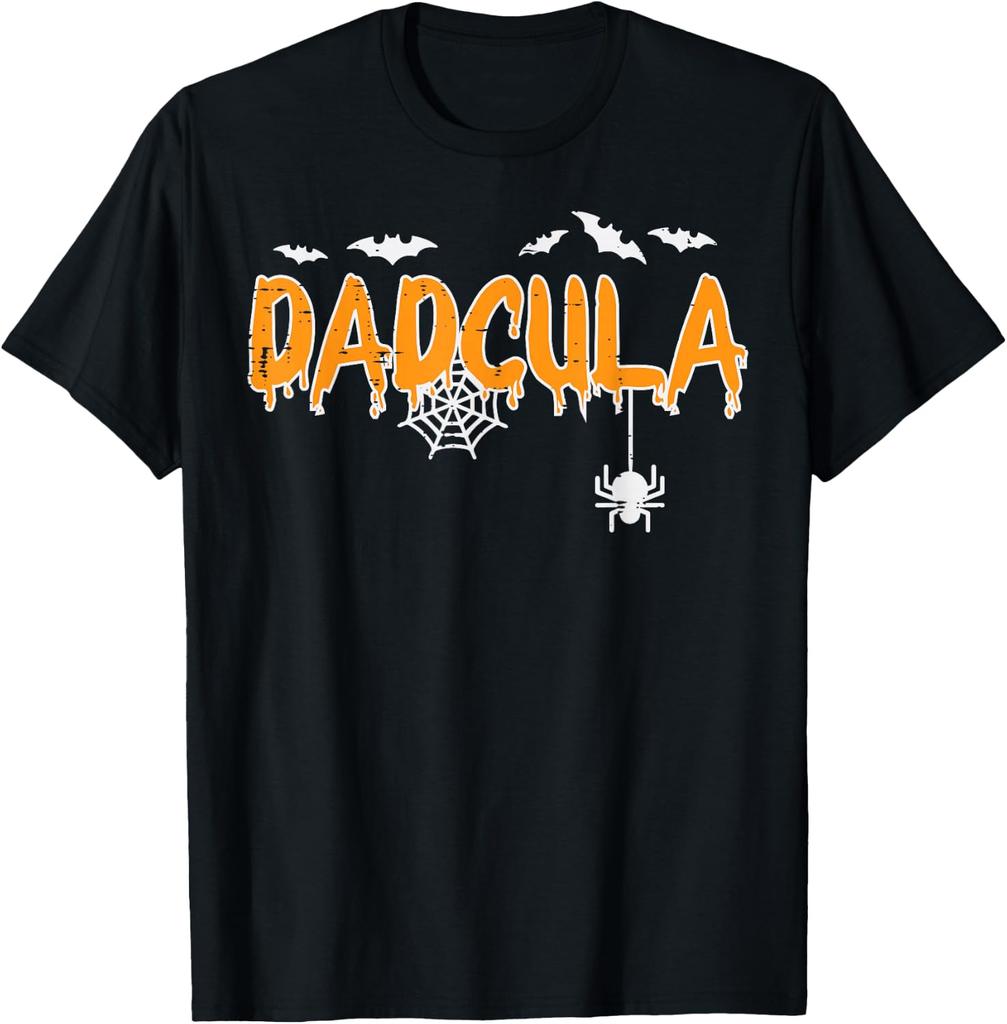 Mom Dad Print Matching Halloween Couple Tshirts Vintage Short Sleeve Unisex Unisex Spooky Season Halloween Tshirts Tops