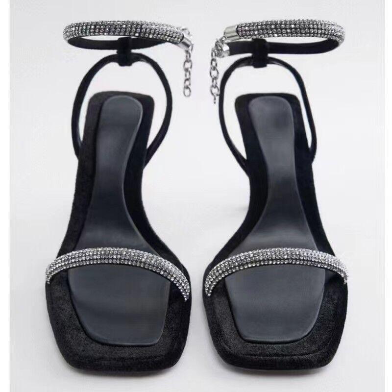 2026Womens Summer New Sexy Open Toe Luxurious Rhinestone Designer High Heels Outdoor Casual Wedding Party Womens Sandals Zapatos