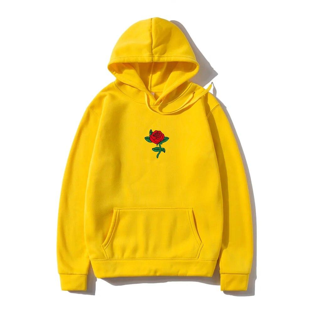 Mikina s kapucí Harajuku Unisex Móda Streetwear Květ růže Potisk Mikiny Topy Pulovry Unisexy Mikina s kapucí Oblečení s kapucí