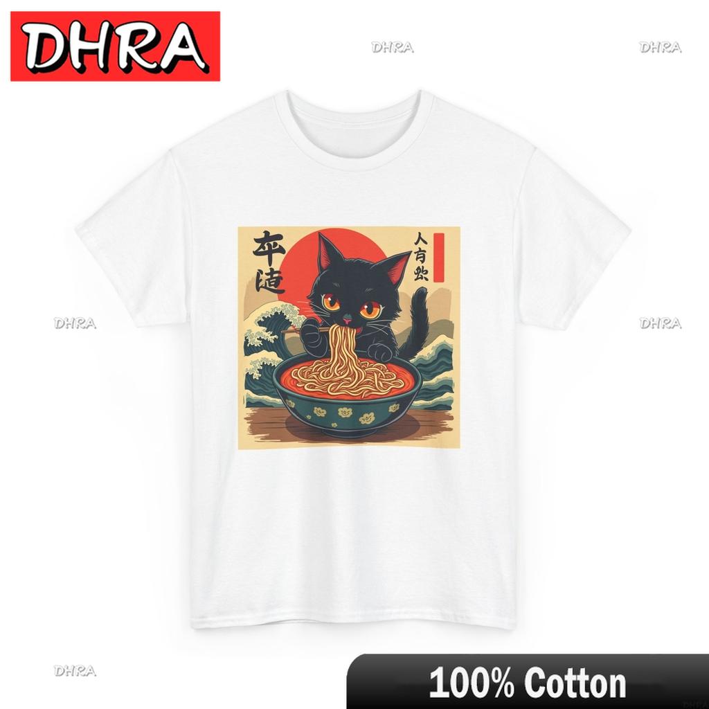 Kawaii Cat T-Shirt Cat Ramen Japanese Funny T-Shirt Tshirts Trendy Edgy Graphic Tops Printed Cotton Tops Holiday Wear T-Shirt
