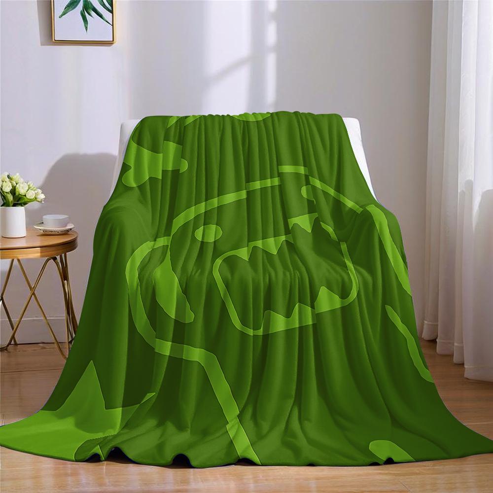 Domo Green Flannel Blanket Warm Soft Halloween Christmas Couch Warm Cozy Decorative Decor Gift for All Season