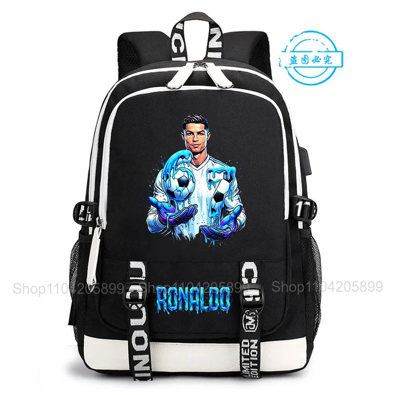 Cr7 Rugzak Ronaldo 67 Print Casual Mochila Voor Student Tiener Schooltas Dagelijks Reizen Rucksack Jongens Cadeau