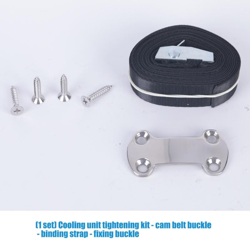 Deck Mount Ice Chest Securing Tie Down Kit with Buckle Straps, 2m Nylon Webbing and Stainless Steel Hardware