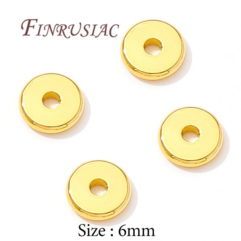 3mm 4mm 5mm 6mm Spacer Beads 18K Real Gold Plated Separators For Beads Accessories For Jewelry,Beads For Bracelets