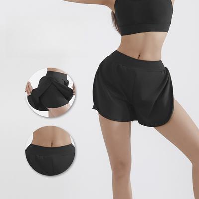 Women's High-Waisted 3/4 Athletic Shorts with Inner Liner, Anti-Sheer Tennis Running Pants, Quick-Dry Fitness Shorts
