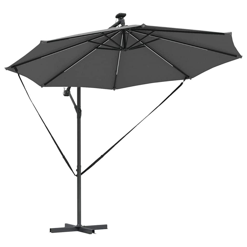 Anthracite LED Strip Sun Umbrella 294 X 294 X 248 Cm