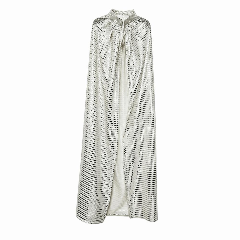 Langes Glitzer-Cape Vintage Glänzender Umhang Neues Halloween Cosplay Robe Festival