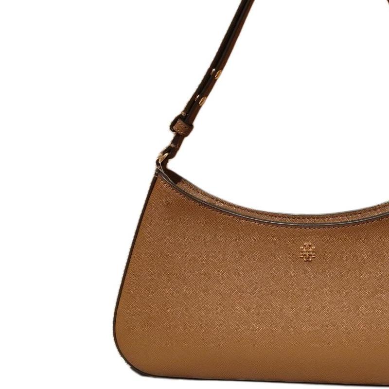 Tory Burch Logo Zipper Closure Underarm Tote Shoulder Bag Women Bags Brown 171577-909