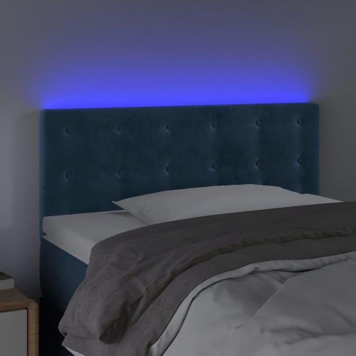 VidaXL LED Headboard Bedroom Furniture Single Bed Accessory Headboard Bed Frame Interior Dark Blue 3122092