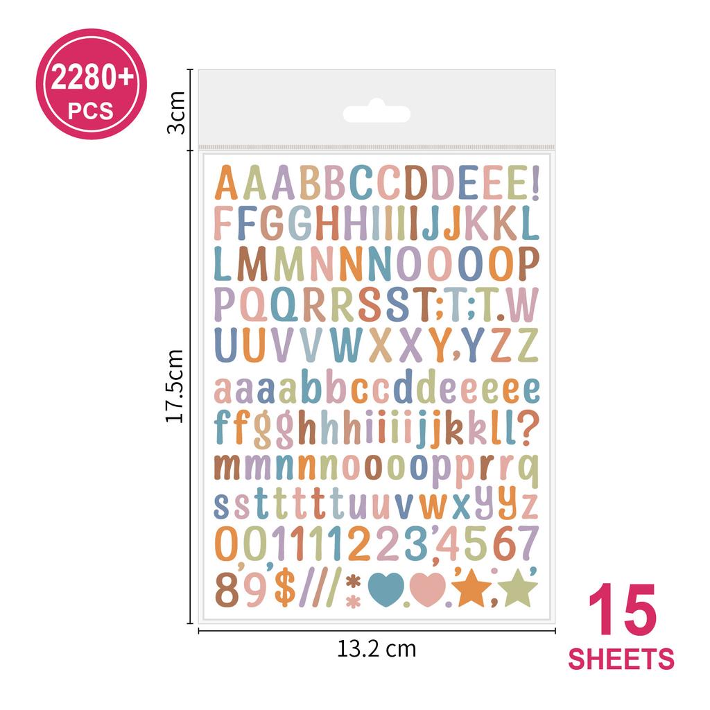 0.5-inch English Letter Sticker Ins Wind Small Size Waterproof Card Decorative Digital Letter Hand Account Sticker