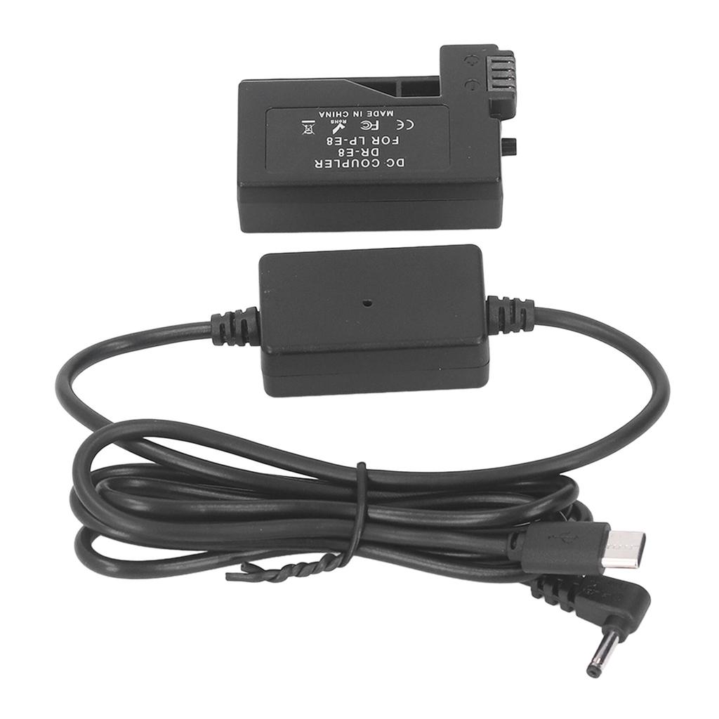 DR E8 DC Coupler LP E8 Dummy Battery Type C Power Adapter Kit for T2i T3i T4i T5i 700D 650D 600D