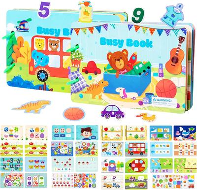 Yeahbo Busy Book für 2-, 3- und 4-jährige Mädchen und Jungen, 2-teilig, Montessori-Spielzeug, Lernspielzeug, Reisespielzeug, Geschenke für 2- bis 5-Jährige