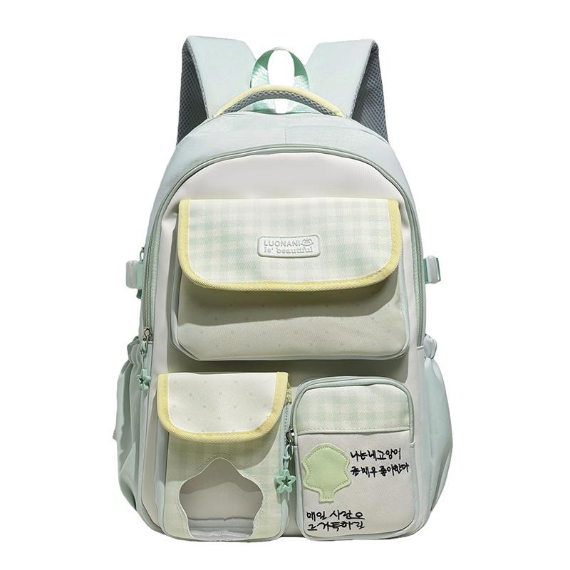 Schoolbag Wholesale Schoolbag Female Japanese Ins Cute Dopamine Contrasting Color College Style Primary and Secondary School Students Travel Backpack,