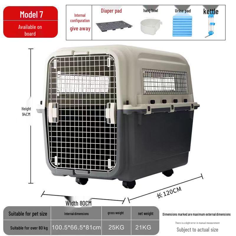 Extra Large Portable Pet Airline Carrier for Dogs, Cats, and Small Animals