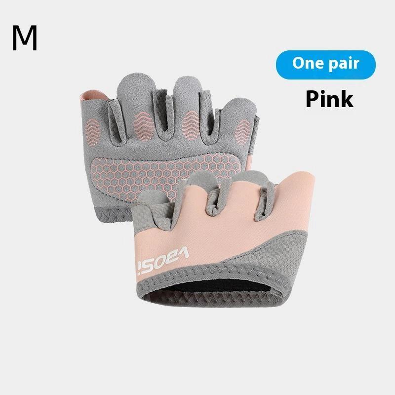

1 Pair Unisex Lightweight Four-Finger Workout Gloves – Non-Slip Grip For Fitness, Weightlifting & Training For Women Men M розовый