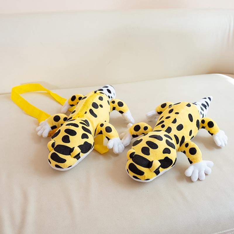 Leopard Gecko Plushy Crossbody Purse And Cushioned Creature 2-In-1 Snuggly Yellow Lizard Item Alongside Adjustable Strap For Reptile Lovers.