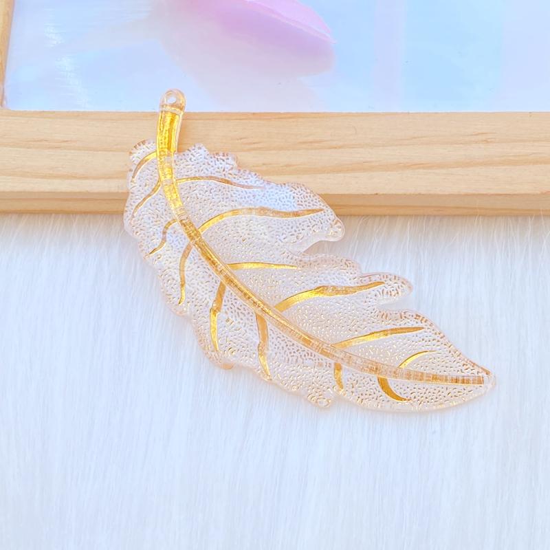 8pPcs Resin Colorful Leaf Flat Back Rhinestone Colored Feathers Applique DIY Wedding 1 Hole Ornament Craft