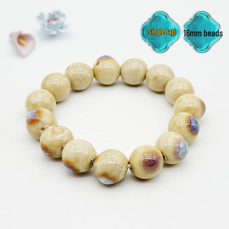 Jingdezhen Ceramic Beaded Bracelet: Unique Unisex Rosary with National Style Antiques and Large Beads - Popular Street Fashion.