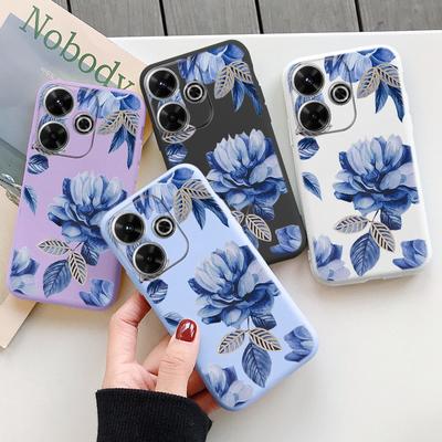 Custodia morbida in silicone con fiori per Samsung A55 A35 M35 S24 Xiaomi Redmi Note 13 Pro 13C 14 Poco C65 iPhone Huawei Honor 200 Realme Cover antiurto per fotocamera