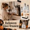 Halloween Wooden Decor Set - 3 Piece with Wooden Base for Holiday Home Decoration