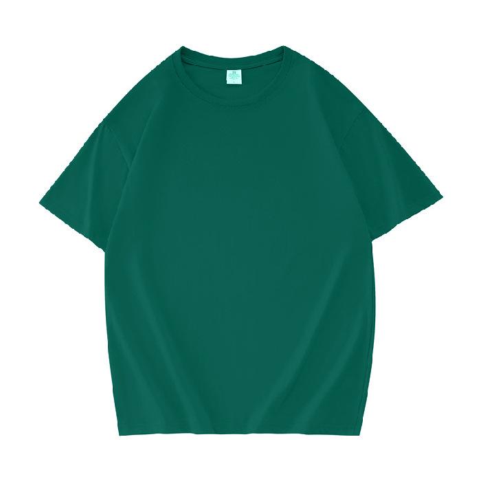 Unisex 200g Pure Cotton Drop-Shoulder T-Shirt, Short-Sleeve, Blank Design, Ribbed Collar, Back-Buttoned, Ideal for Class Uniforms, High Quality.