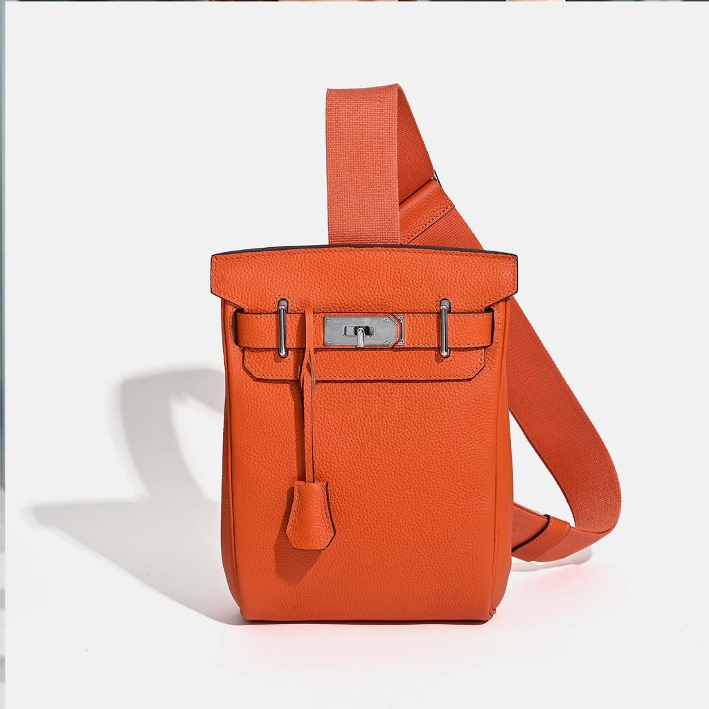 Nowa torba na pierś pierwsza warstwa skóra bydlęca wzór liczi unisex moda codzienna prosta torba na ramię listonoszka