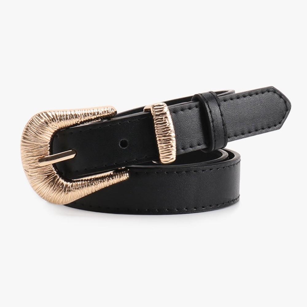 Pin Buckle Waist Belt Punk Hip Hop Belt Durable Women s Belt Office чёрный