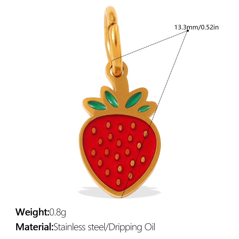 2026 Creative Simple and Versatile New Small Fresh Pendant Colored Dripping Strawberry Apple Cute Pendant Female